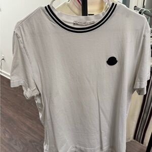 Moncler White Tee with Black Accents
